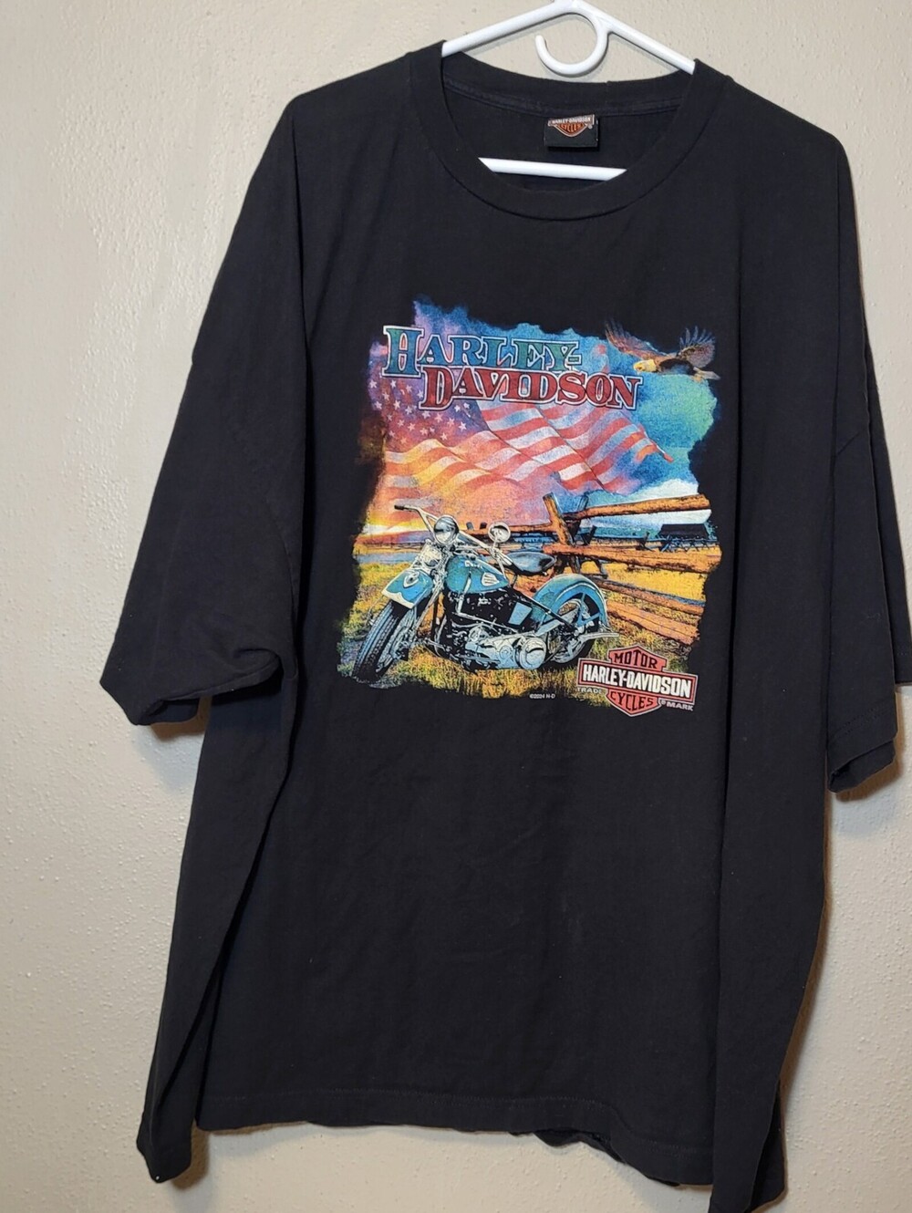 Harley Davidson Shirt Mens 5XL Black Motorcycle Graphic Tee Sioux Falls SD